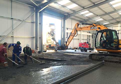 laying a concrete floor